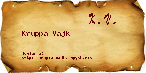 Kruppa Vajk névjegykártya